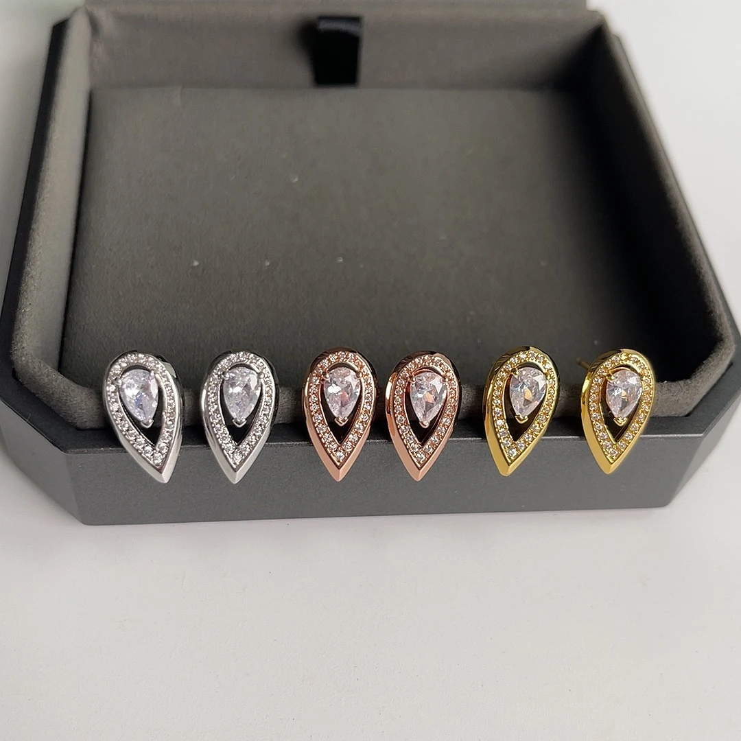 Earrings for Women S925 Sterling Silver Zircon Earrings Fashion Light Luxury Jewelry Wedding Gift