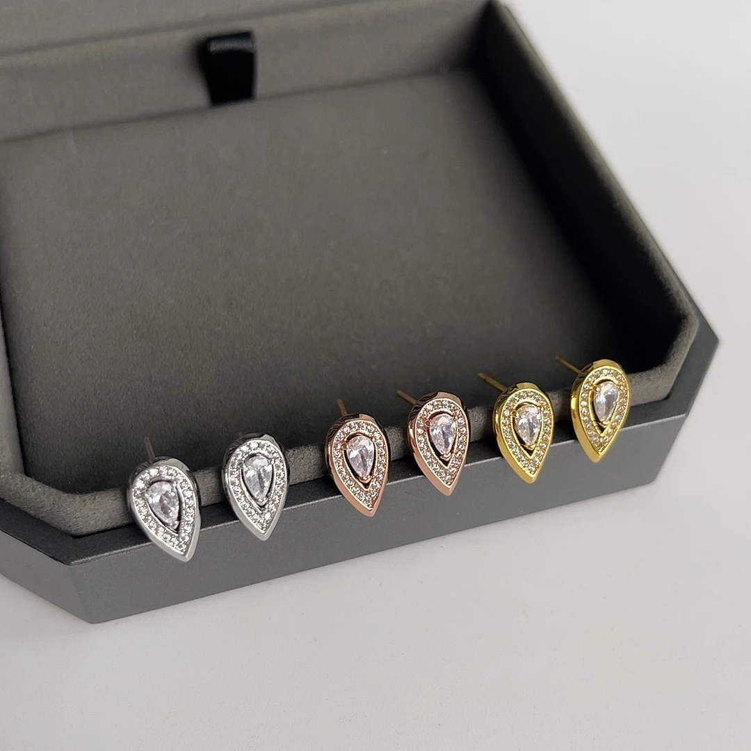 Earrings for Women S925 Sterling Silver Zircon Earrings Fashion Light Luxury Jewelry Wedding Gift