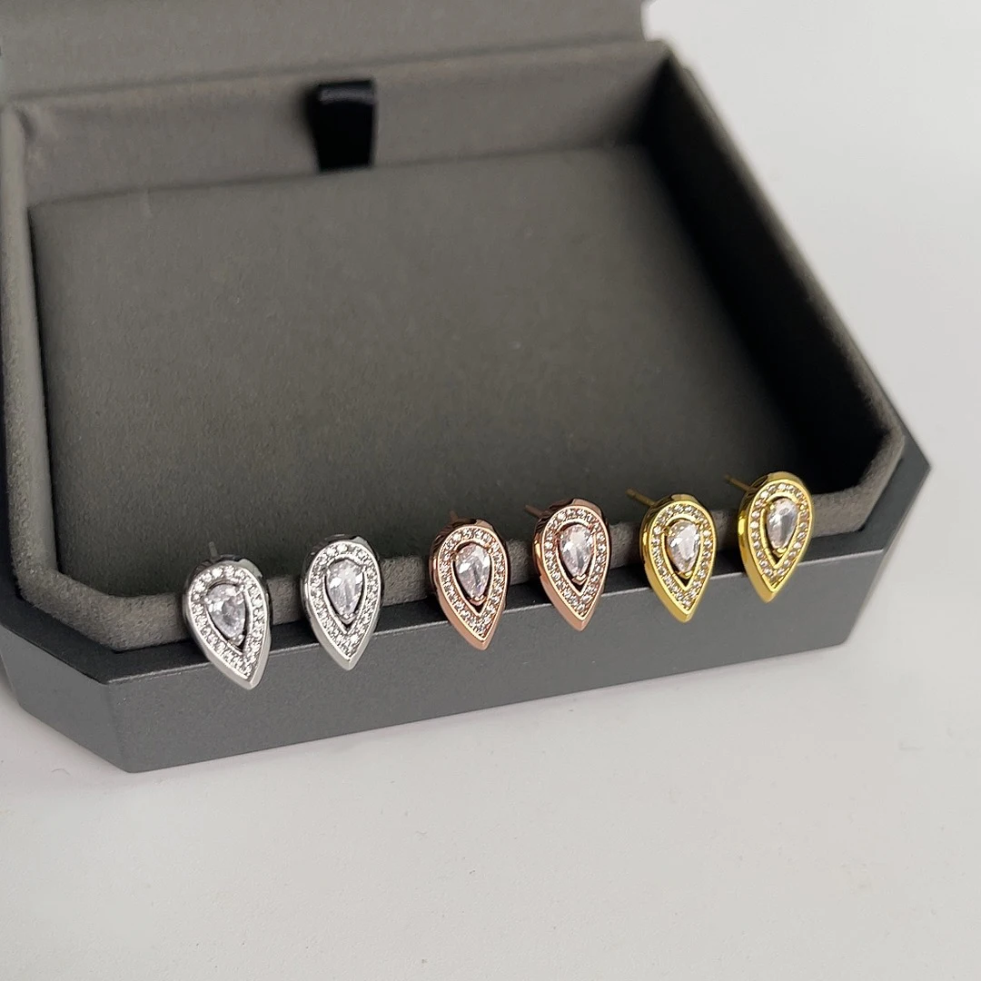 Earrings for Women S925 Sterling Silver Zircon Earrings Fashion Light Luxury Jewelry Wedding Gift