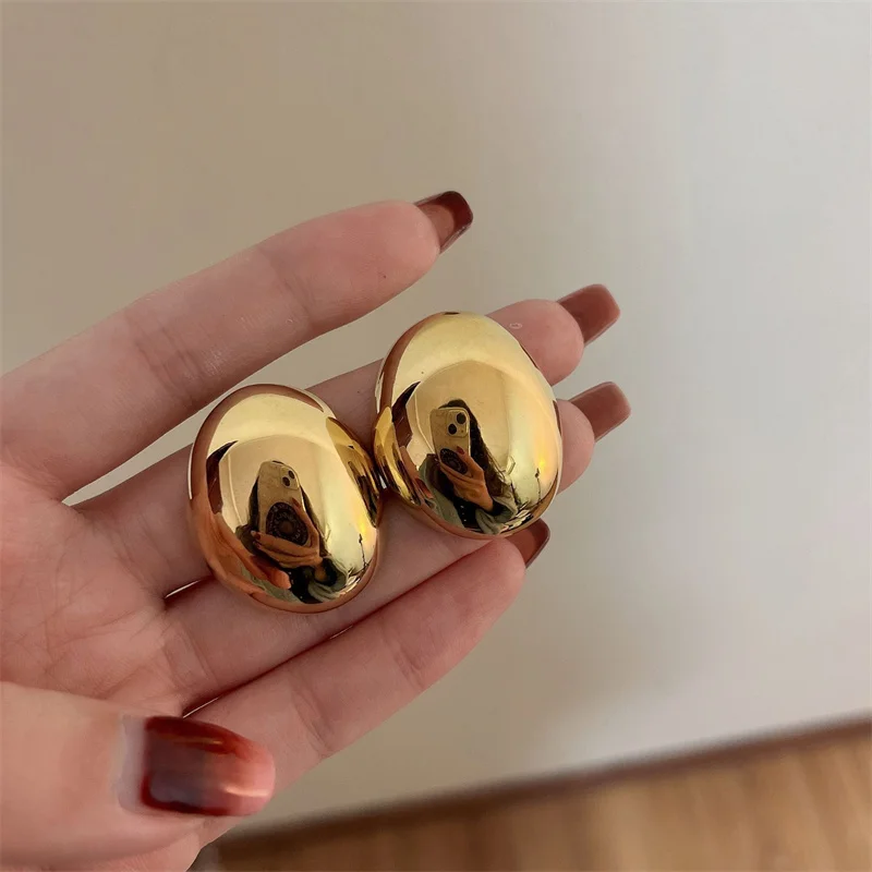 Fashion Geometric Irregular Round Big Stud Earrings For Women Girls Punk Party Trendy Water Drop Earrings Vintage Jewelry