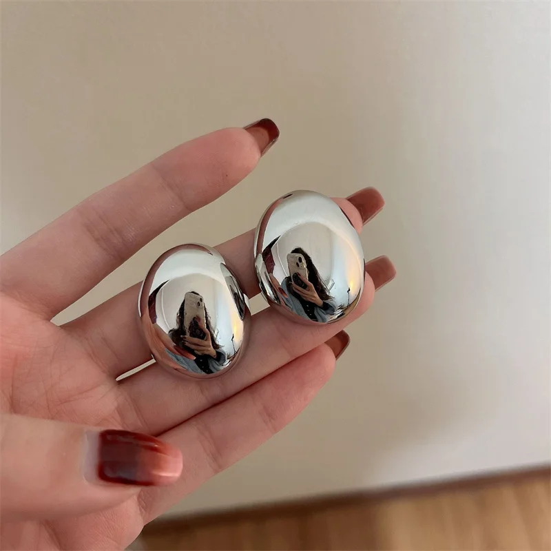 Fashion Geometric Irregular Round Big Stud Earrings For Women Girls Punk Party Trendy Water Drop Earrings Vintage Jewelry