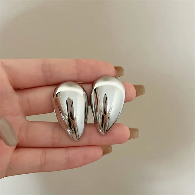 Fashion Geometric Irregular Round Big Stud Earrings For Women Girls Punk Party Trendy Water Drop Earrings Vintage Jewelry