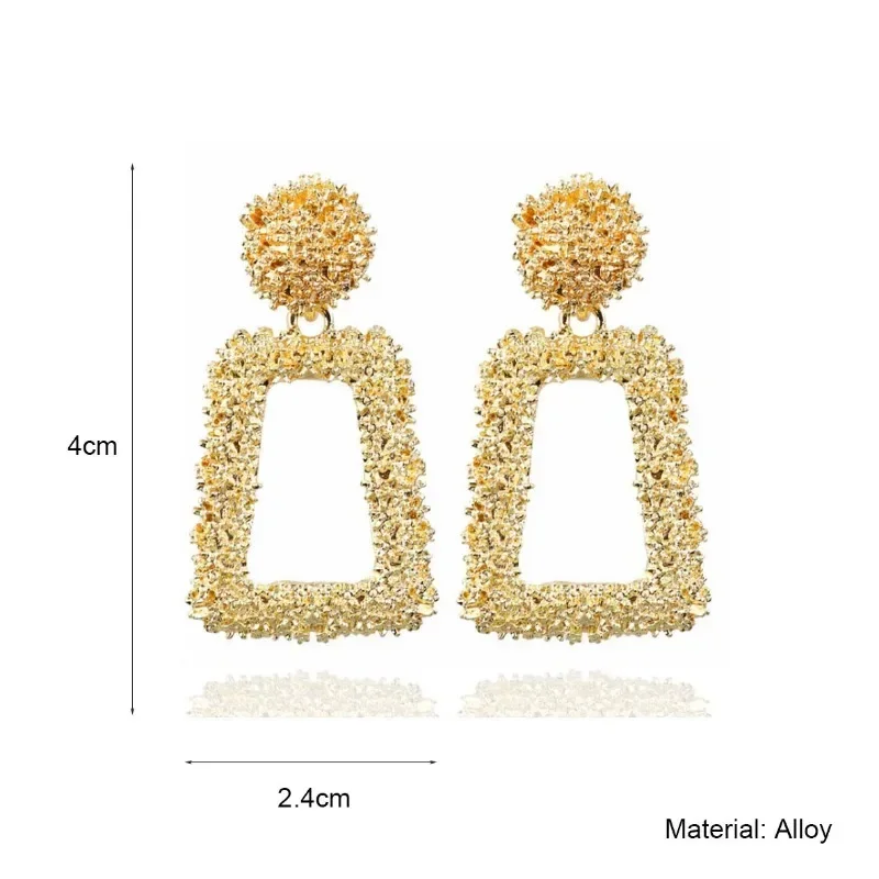 Vintage Gold Color Exaggerated Big Water Dangle Earrings for Women Female Geometric Waterdrop Hanging Earring Fashion Jewelry