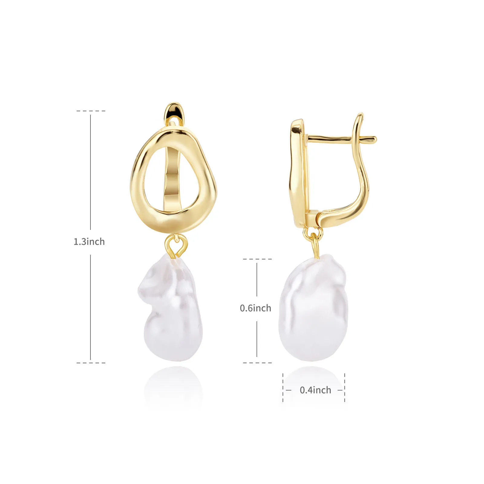 Circle Earrings For Women Vintage Punk Baroque Pearl Earrings Stainless Steel Ear Clip Women Jewelry Imitation Pearl Gift MujerP
