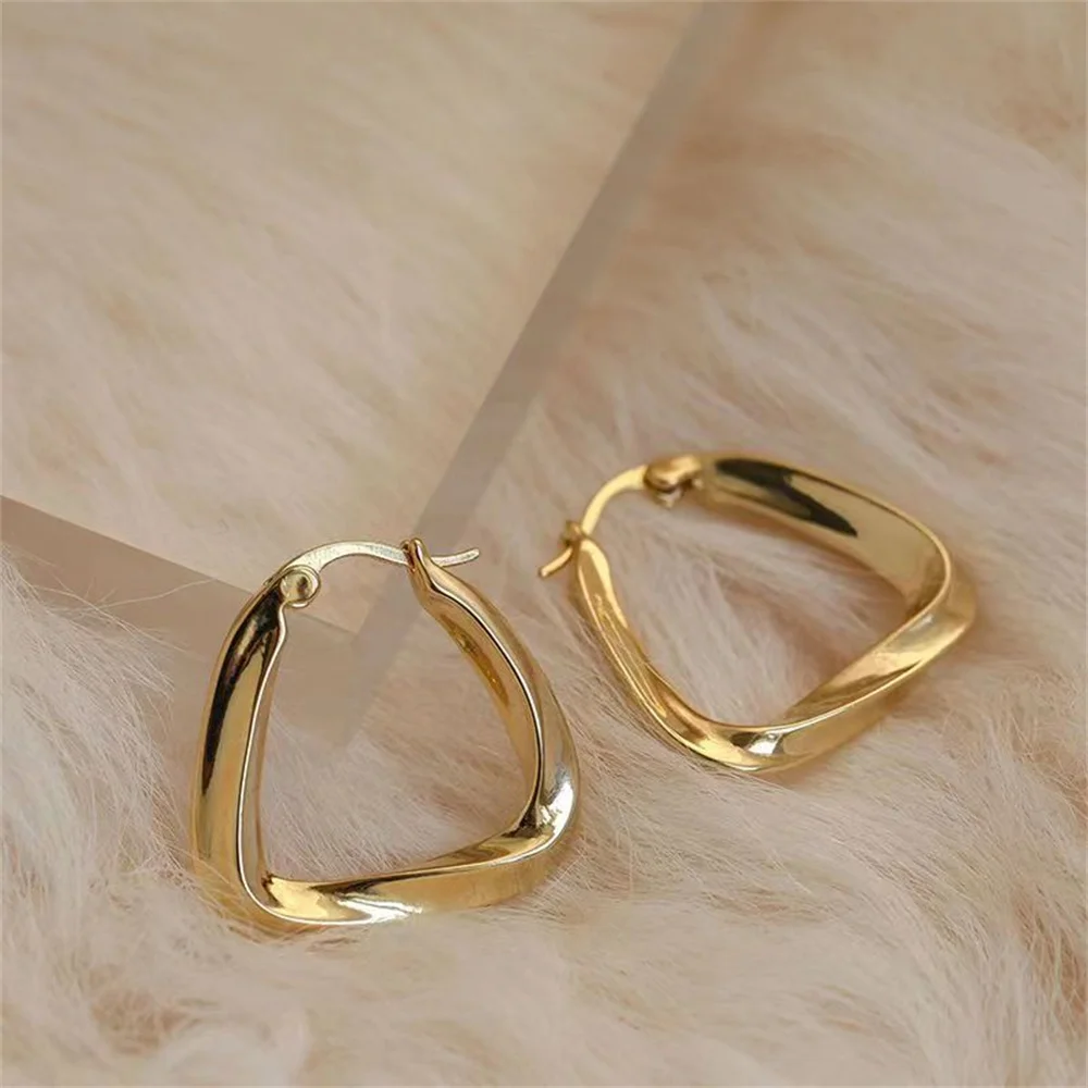 Retro Minimalist Square Earrings Golden Geometry Stud Earrings Cold Wind Fashion Earring for Women Opening  Jewelry Accessories