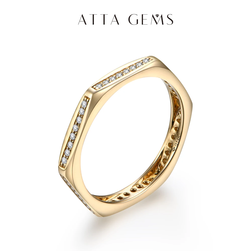 ATTAGEMS New D Color 1.0mm Nut Moissanite Ring for Women Men 925 Sterling Silver White Gold Engagement Wedding Band Fine Jewelry