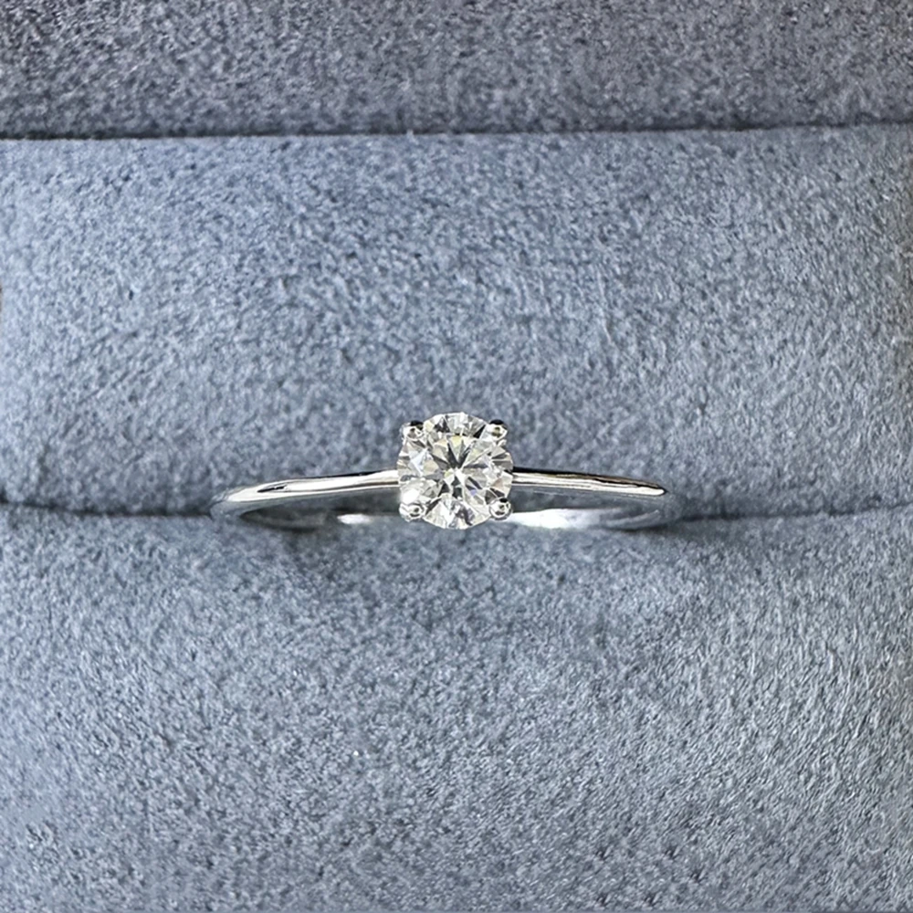 IsRabbit 18K Gold Plated Classic GRA Moissanite Diamond Wedding Rings for Women Engagement Gift 925 Sterling Silver Fine Jewelry