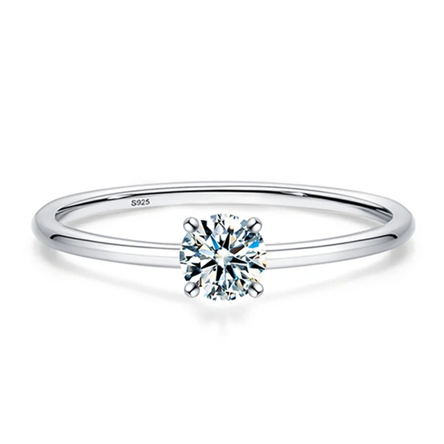 IsRabbit 18K Gold Plated Classic GRA Moissanite Diamond Wedding Rings for Women Engagement Gift 925 Sterling Silver Fine Jewelry