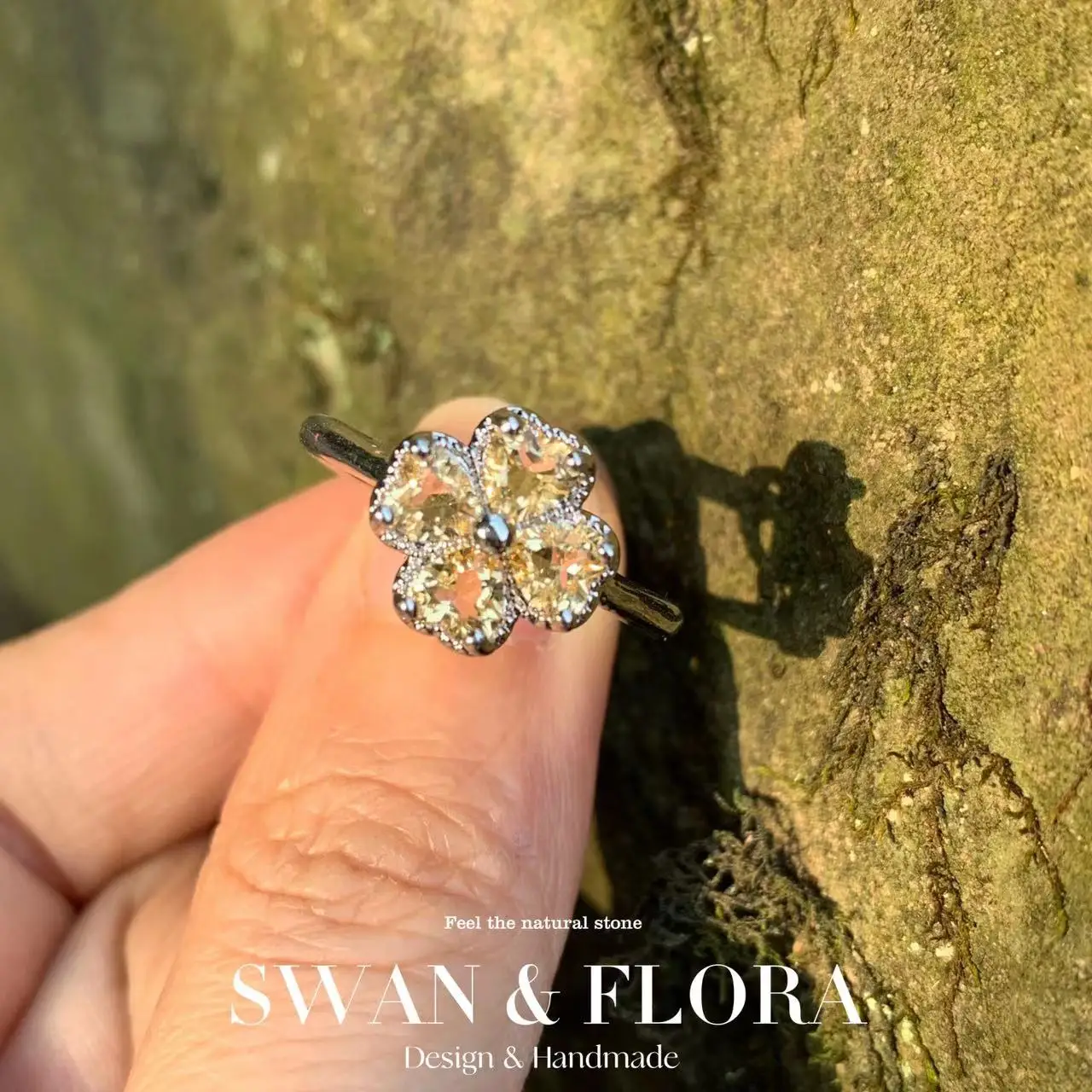 MM Natural Citrine Ring Adjustable Female Ring Jewelry for Women Gift Wholesale High Quality Vintage Fine