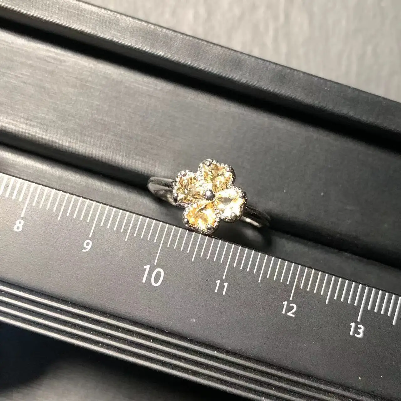 MM Natural Citrine Ring Adjustable Female Ring Jewelry for Women Gift Wholesale High Quality Vintage Fine