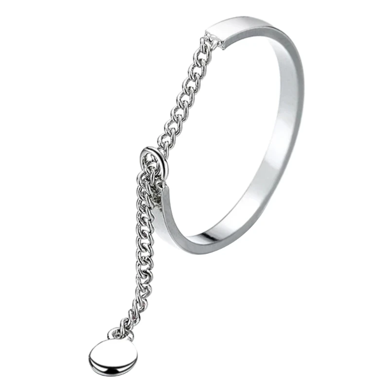 Minimalist Open Rings Simple Adjustable Rings Tassel Chain Promise Ring Finger Band Fashion Jewelry Gift for Women Girls 55KA