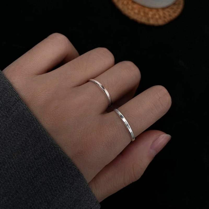 Minimalist Open Rings Simple Adjustable Rings Tassel Chain Promise Ring Finger Band Fashion Jewelry Gift for Women Girls 55KA