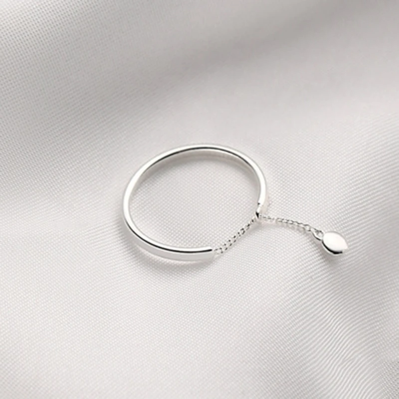 Minimalist Open Rings Simple Adjustable Rings Tassel Chain Promise Ring Finger Band Fashion Jewelry Gift for Women Girls 55KA