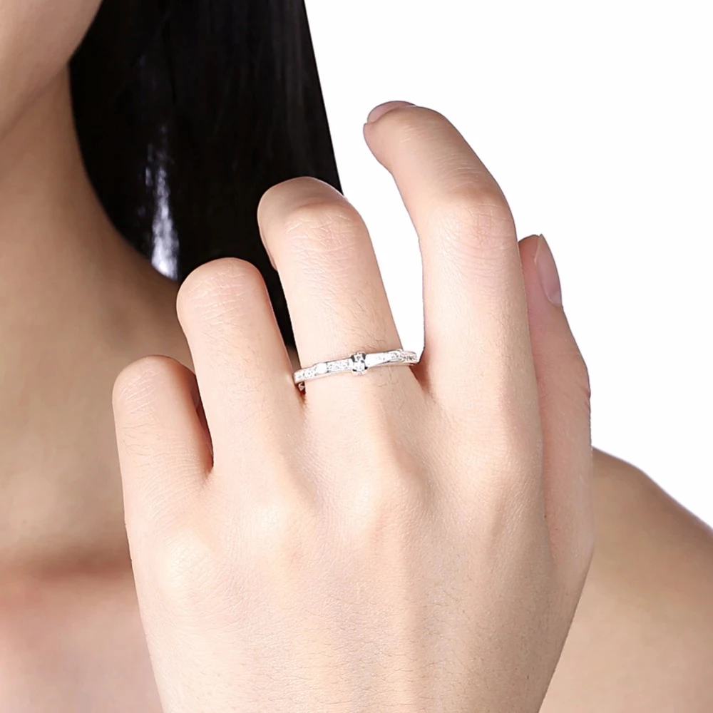 New Popular Luxury 925 Sterling Silver Bowknot crystal Rings For Women size 6/7/8/9 Fashion Party Gifts wedding diamond Jewelry