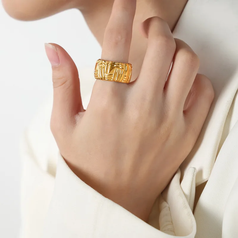 Vintage Women's Open Ring INS Vintage Personality Wild Wide Edition Ring Punk Cool Jewelry