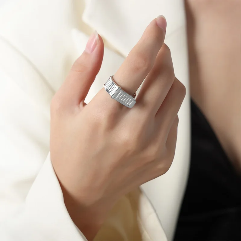 Vintage Women's Open Ring INS Vintage Personality Wild Wide Edition Ring Punk Cool Jewelry