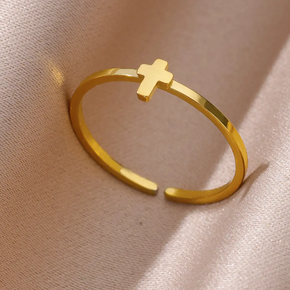 Women Stainless Steel Rings Jewelry Accessories Simple Vintage Adjustable Ring
