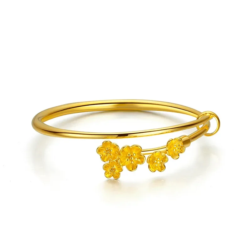 Women Never Fade Real Gold Elegant Bracelets 18k Gold Fine Jewelry