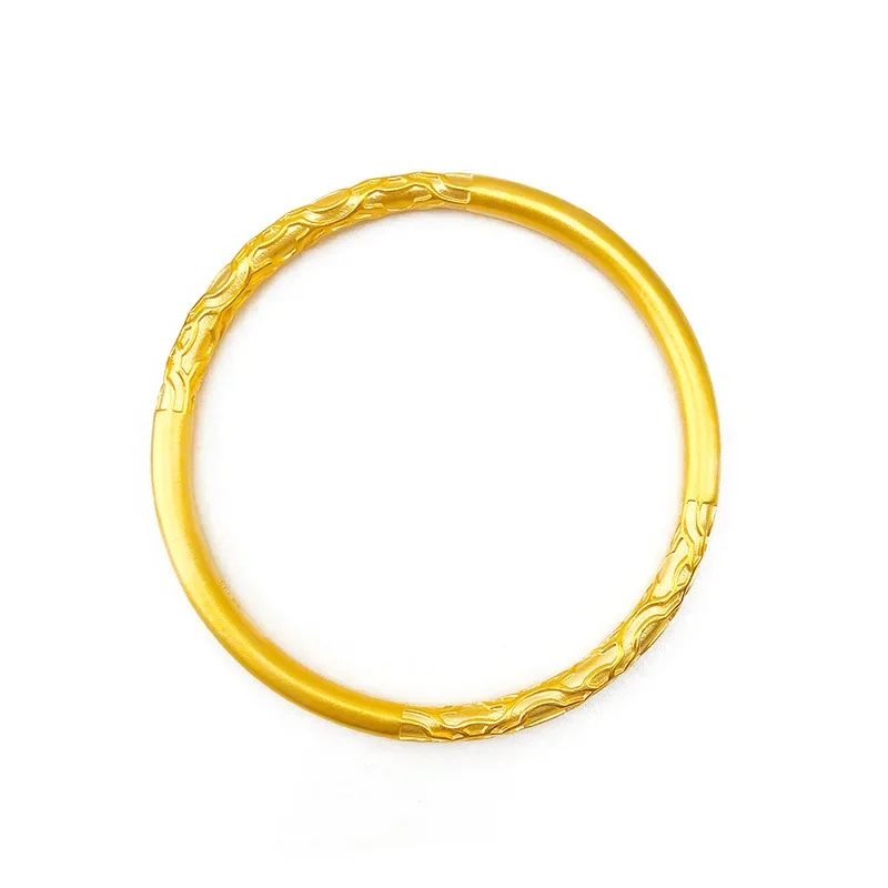 Women real gold 5D gold ancient Xiangyun closed bracelet 18K ancient French bracelet