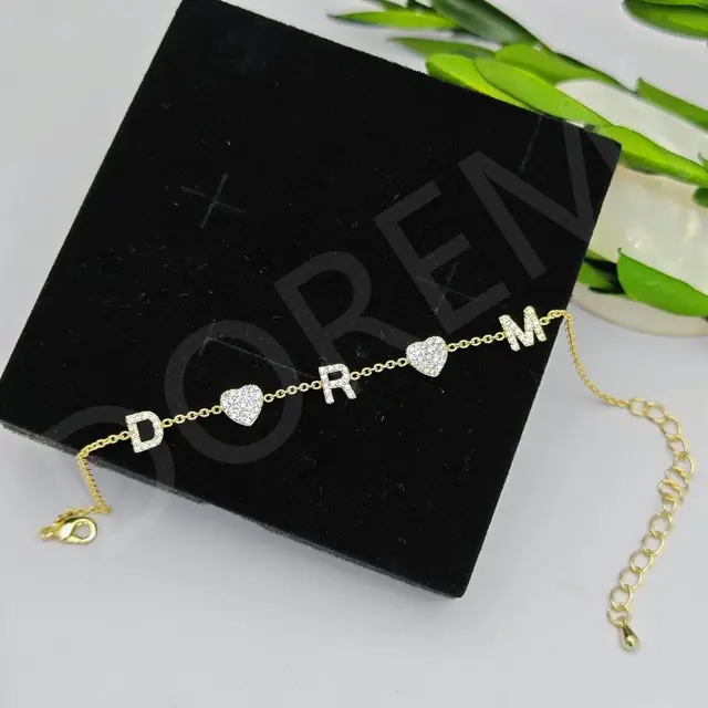 9mm Double Layer Chains Bracelet Crystal Zircon Name Double Chain Custom Personalized  Jewelry Bracelet