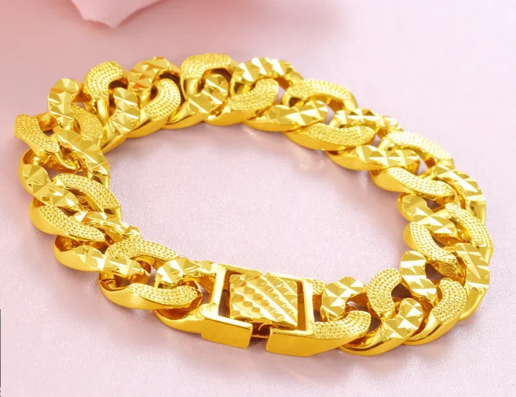 Men Women Forever Not Fade 24K Gold Filled Jewelry Bracelets