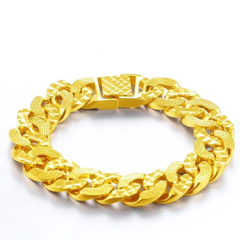 Men Women Forever Not Fade 24K Gold Filled Jewelry Bracelets