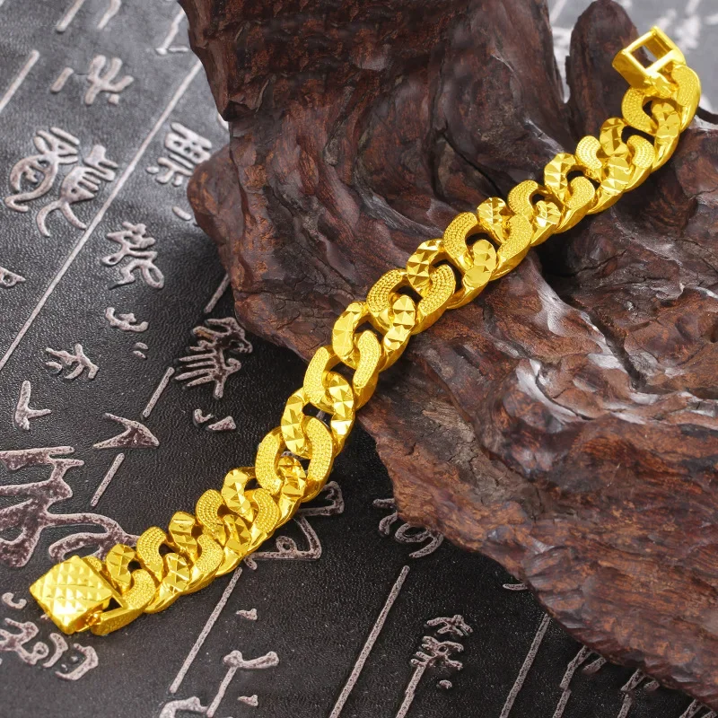 Men Women Forever Not Fade 24K Gold Filled Jewelry Bracelets