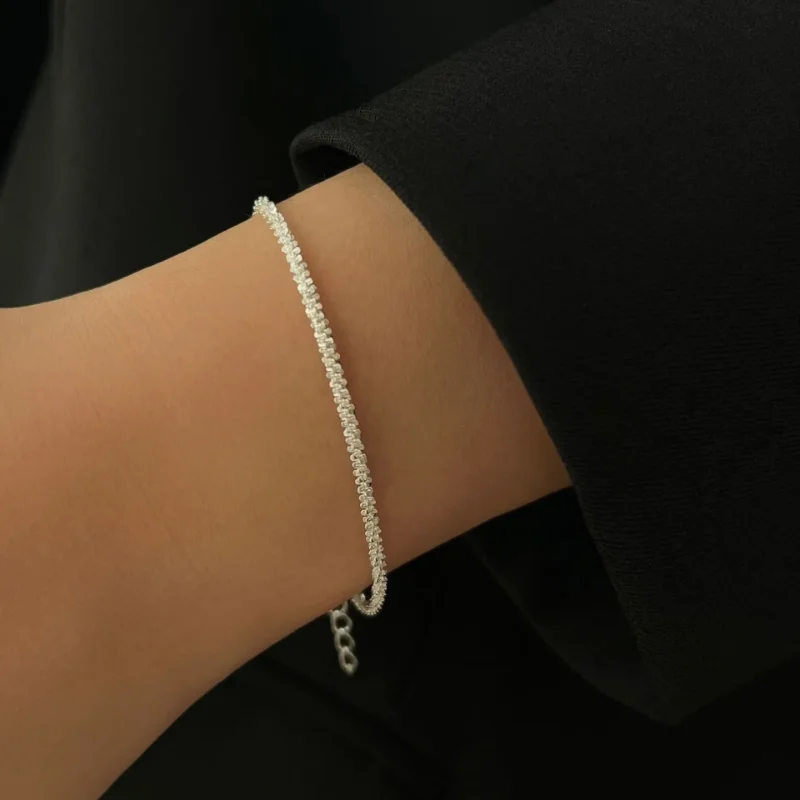 Women 925 Sterling Silver Fashion Color Sparkling Adjustable Bracelets Elegant Fine Bracelet Jewelry Gifts