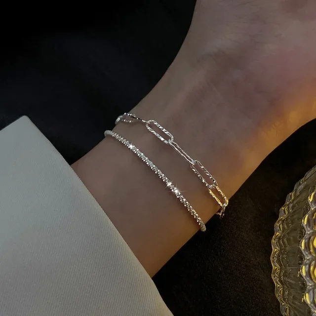 Women 925 Sterling Silver Fashion Color Sparkling Adjustable Bracelets Elegant Fine Bracelet Jewelry Gifts