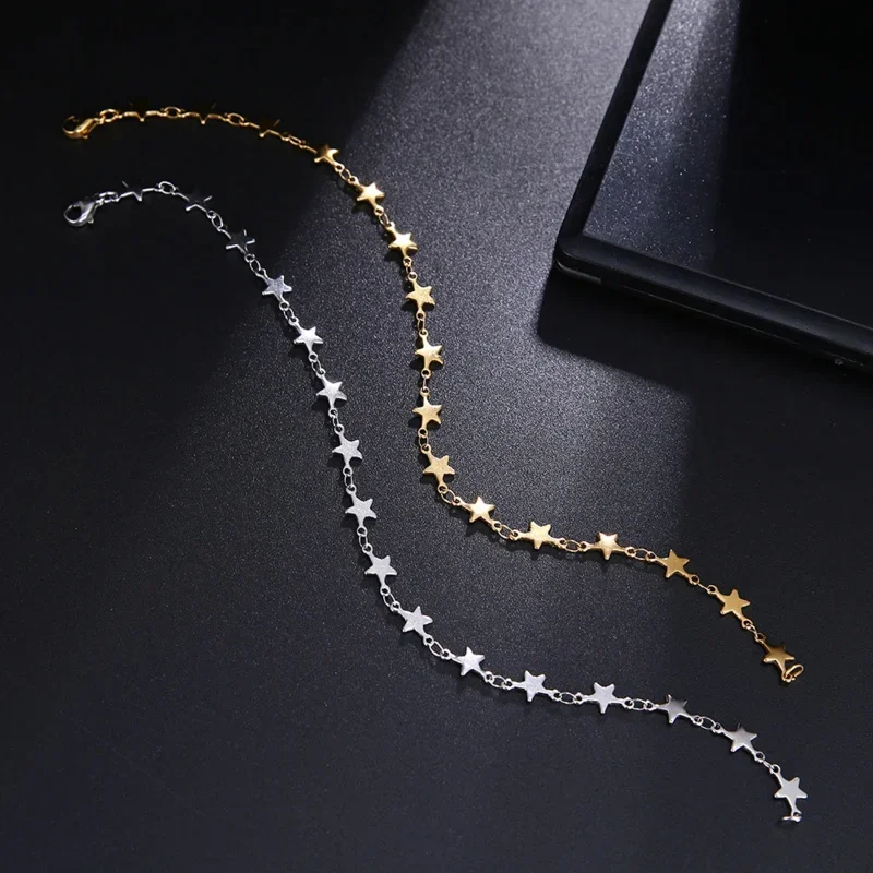 Men Women Stainless Steel Chain Bracelets Gold Silver Color For Pendant Pentagram Don't Fade Jewelry