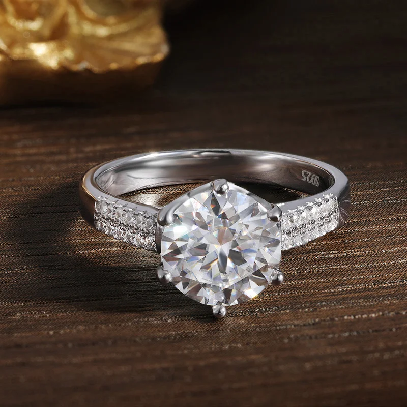 Women D VVS1 3ct Moissanite Rings s925 Sterling Silver Engagement Wedding Sparkling Lab Diamond Ring