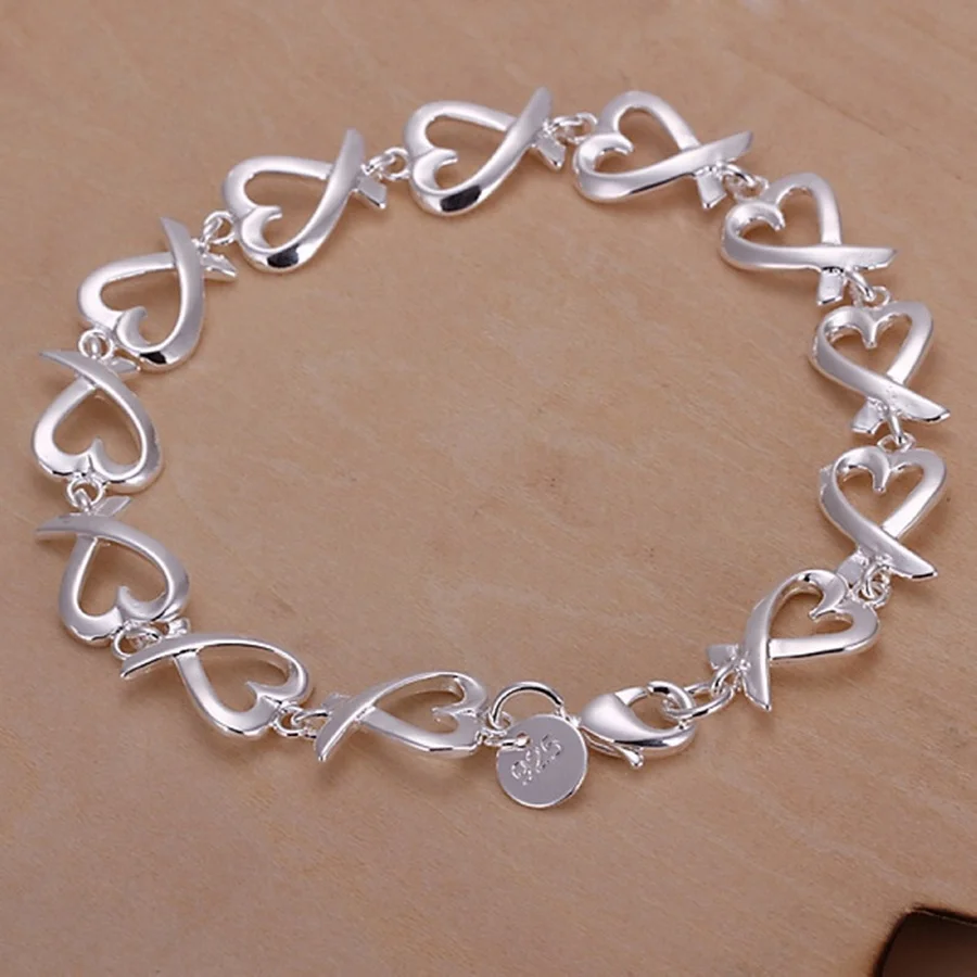 Women 925 Sterling Silver Bracelet Cute Noble Pretty Jewelry Fashion Nice Chain