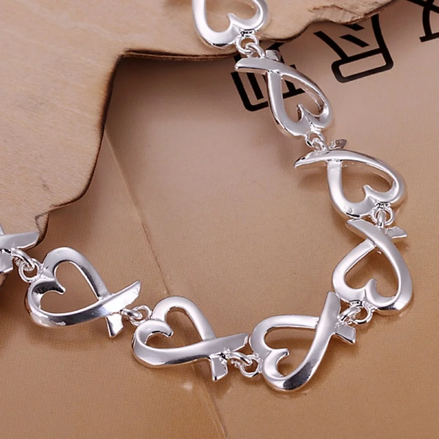 Women 925 Sterling Silver Bracelet Cute Noble Pretty Jewelry Fashion Nice Chain