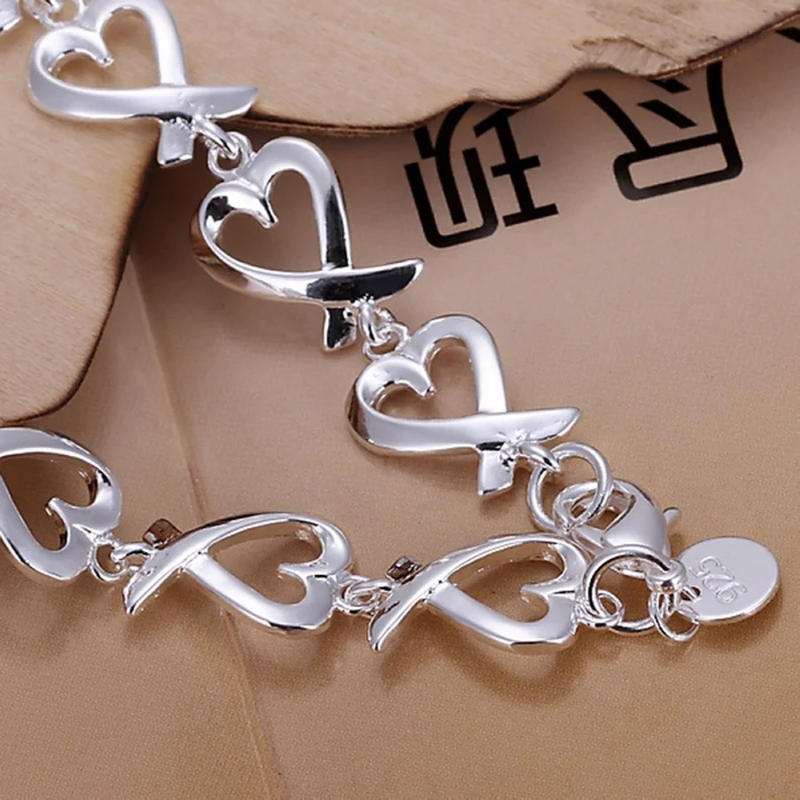 Women 925 Sterling Silver Bracelet Cute Noble Pretty Jewelry Fashion Nice Chain