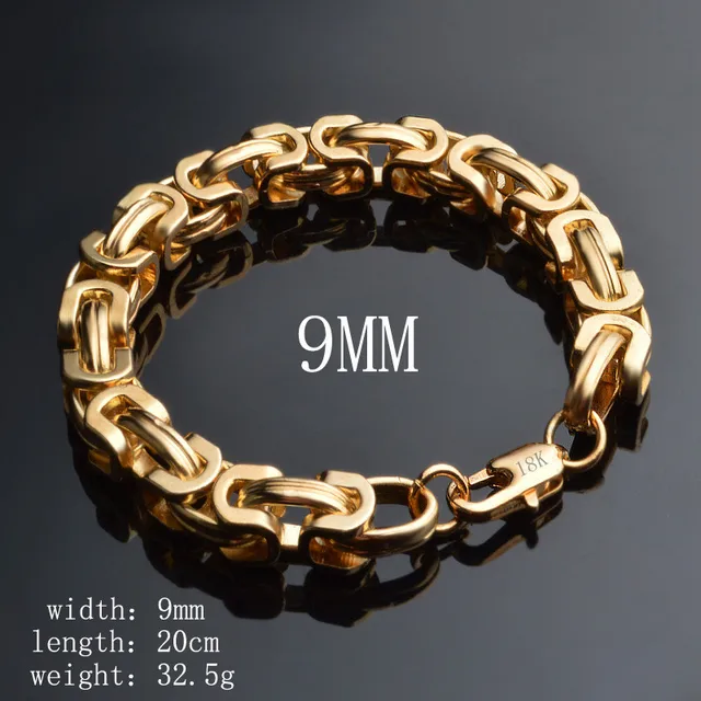 Men's Classic Simple 9MM Width Figaro Thicken Chain Bracelet Fashion Jewelry Gifts (Length: 20cm) BL0254