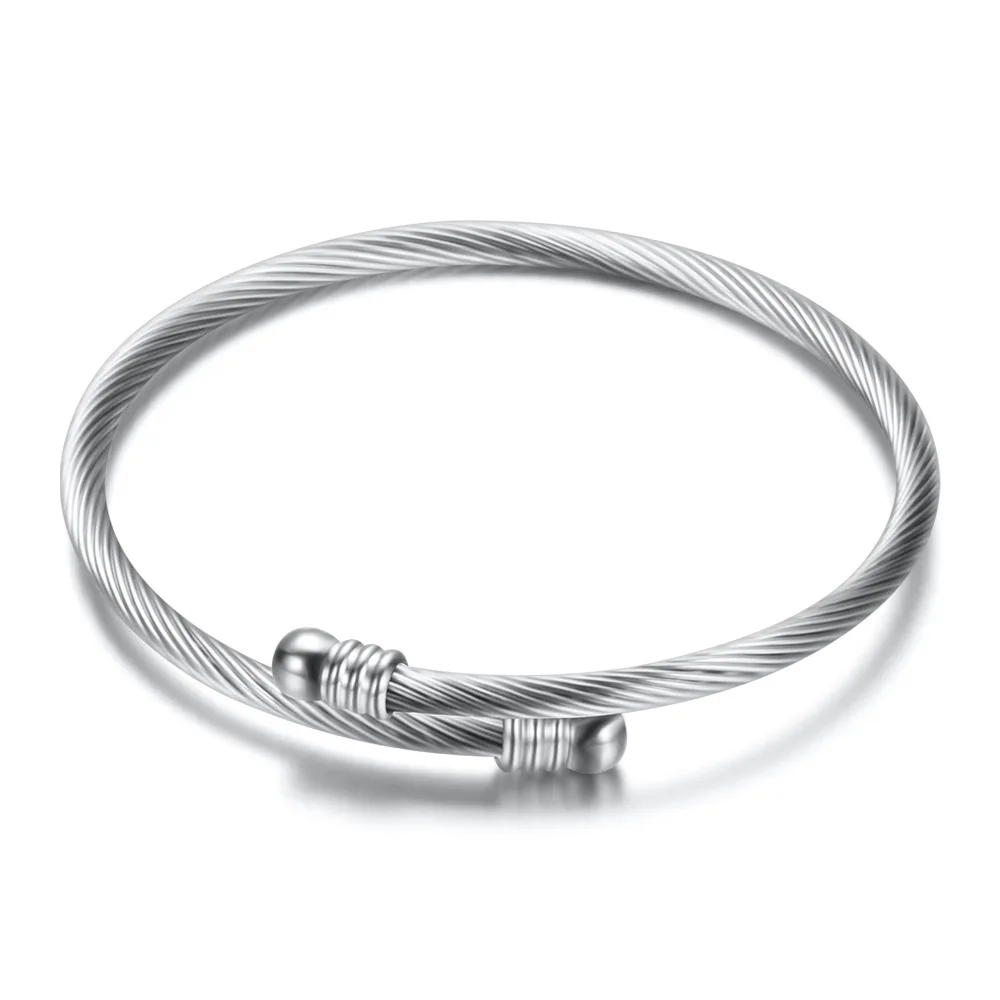Women Fashion 3 color glossy beads bracelet stainless steel simple personality clothing accessories Jewelry