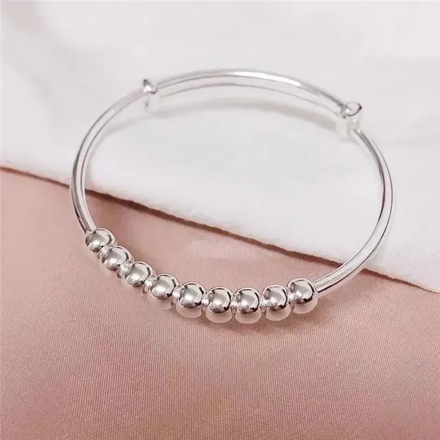 Women New Fashion 925 Sterling Silver Lucky beads Bangles bracelets Luxury Designer party wedding jewelry gifts