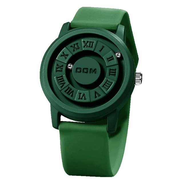 DOM 1345 Men Quartz Watch Fashion Personality Creative Scrolling Iron Ball Magnetic Pointer Waterproof  for Male Watches Gift