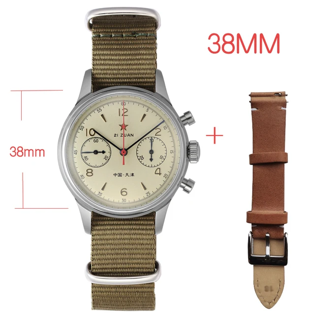 HEMUDU China Aviator Seagull 1963 Chronograph Mechanical Watch For Men ST1901 Movement  Military Pilot Manual Mechanical Watches