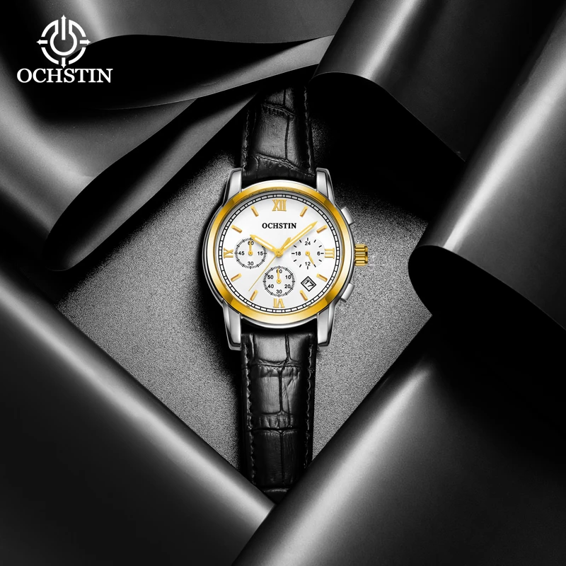 OCHSTIN's Product 2024 Legendary Series Personalized Trend Multi functional Automatic Quartz Movement Men's Quartz Watch