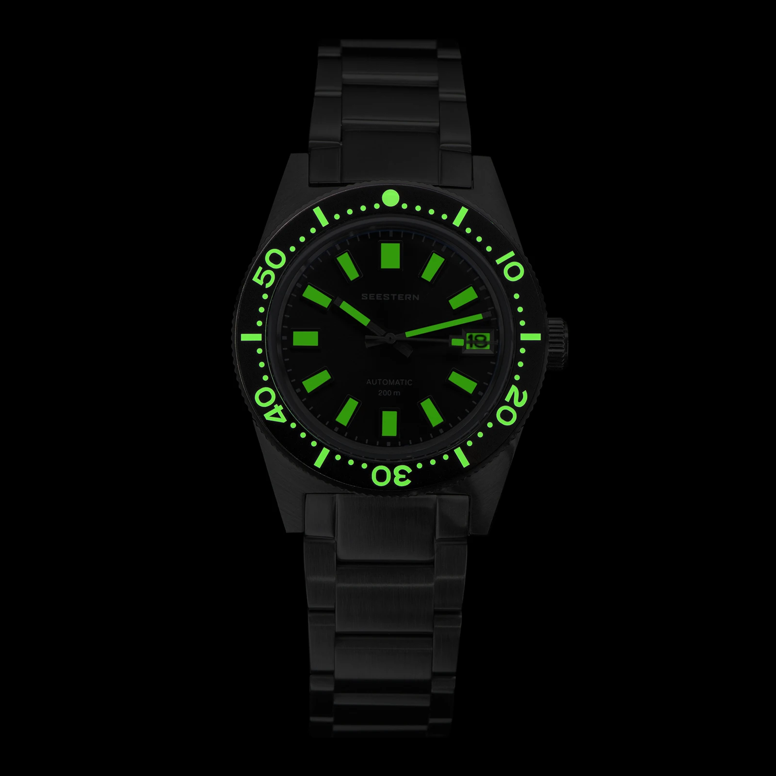 SEESTERN 62MAS Diving Watch Men Automatic Mechanical Wristwatch Luminous Bezel Waterproof NH35 Movement Sapphire Glass Bracelet