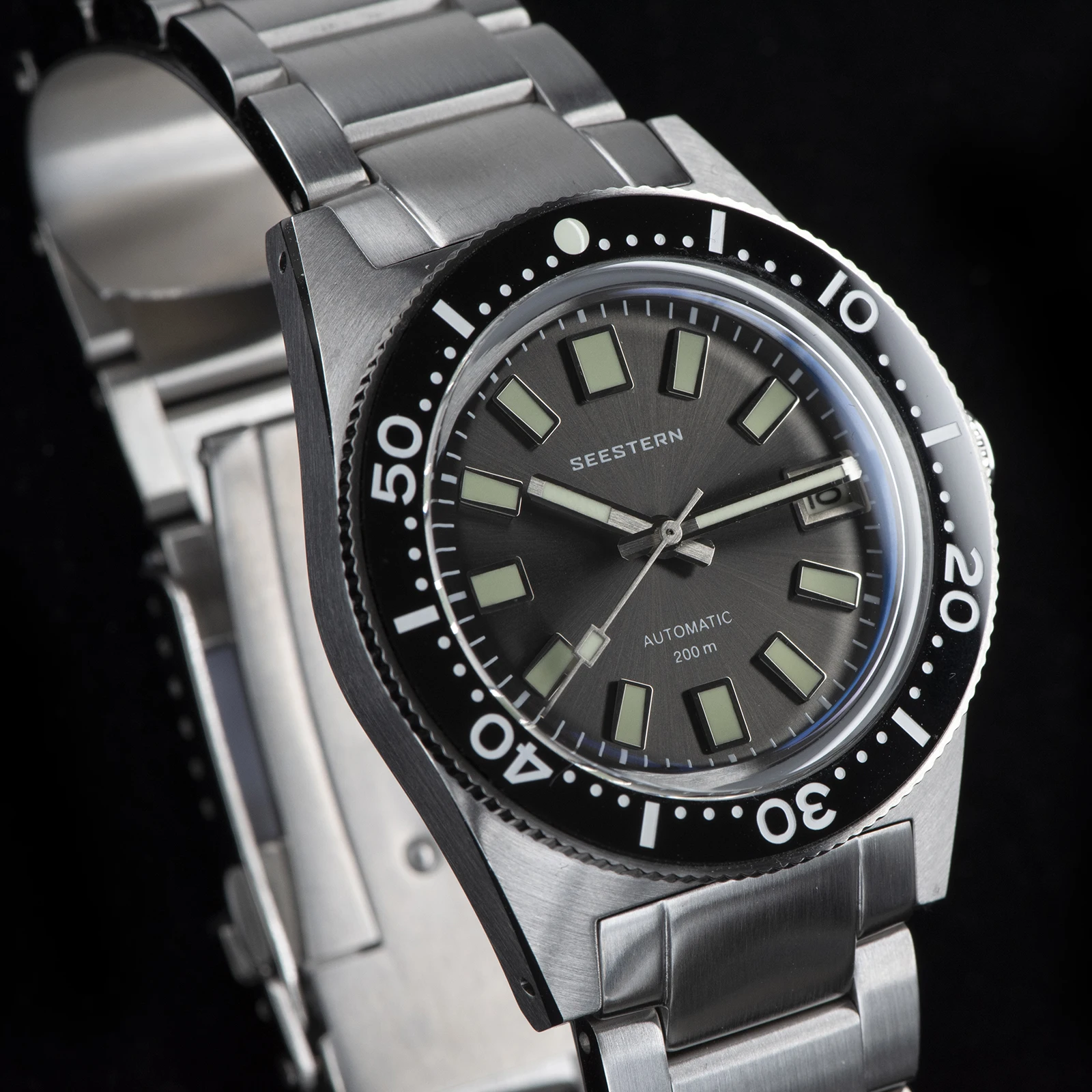 SEESTERN 62MAS Diving Watch Men Automatic Mechanical Wristwatch Luminous Bezel Waterproof NH35 Movement Sapphire Glass Bracelet