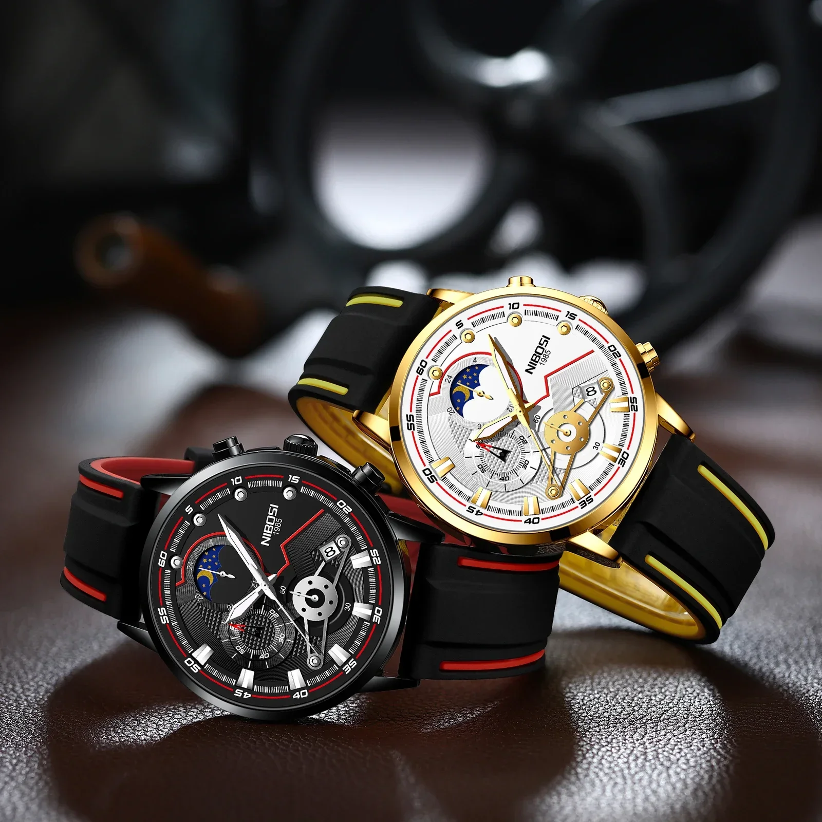 New Fashion NIBOSI Brand Watch For Men Luxury Sport Chronograph Waterproof Stainless Steel Quartz Watches Mens Relogio Masculino