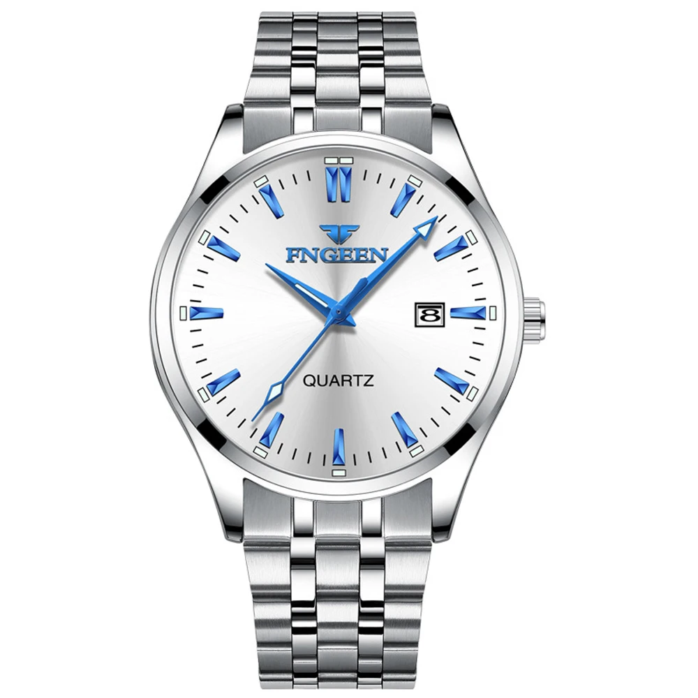 FNGEEN Watch Man Fashion Luxury Wrist Watch Steel Waterproof Men Clock Date Saat Simple Watch Erkek Kol Saati Men's Watches