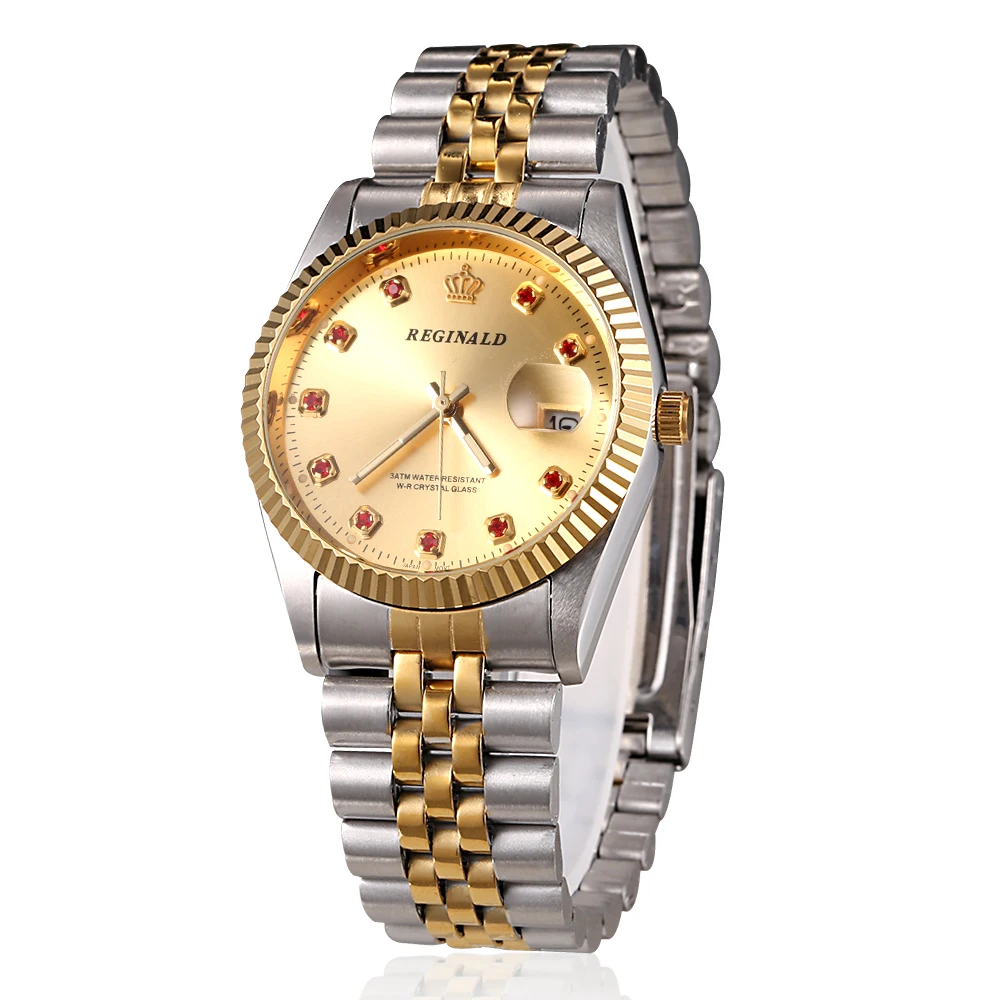 Reginald Watch Luxury Classic Men Watch Stainless Steel Men's Watches Men Diamond Watches Quartz Wristwatches relogio masculino