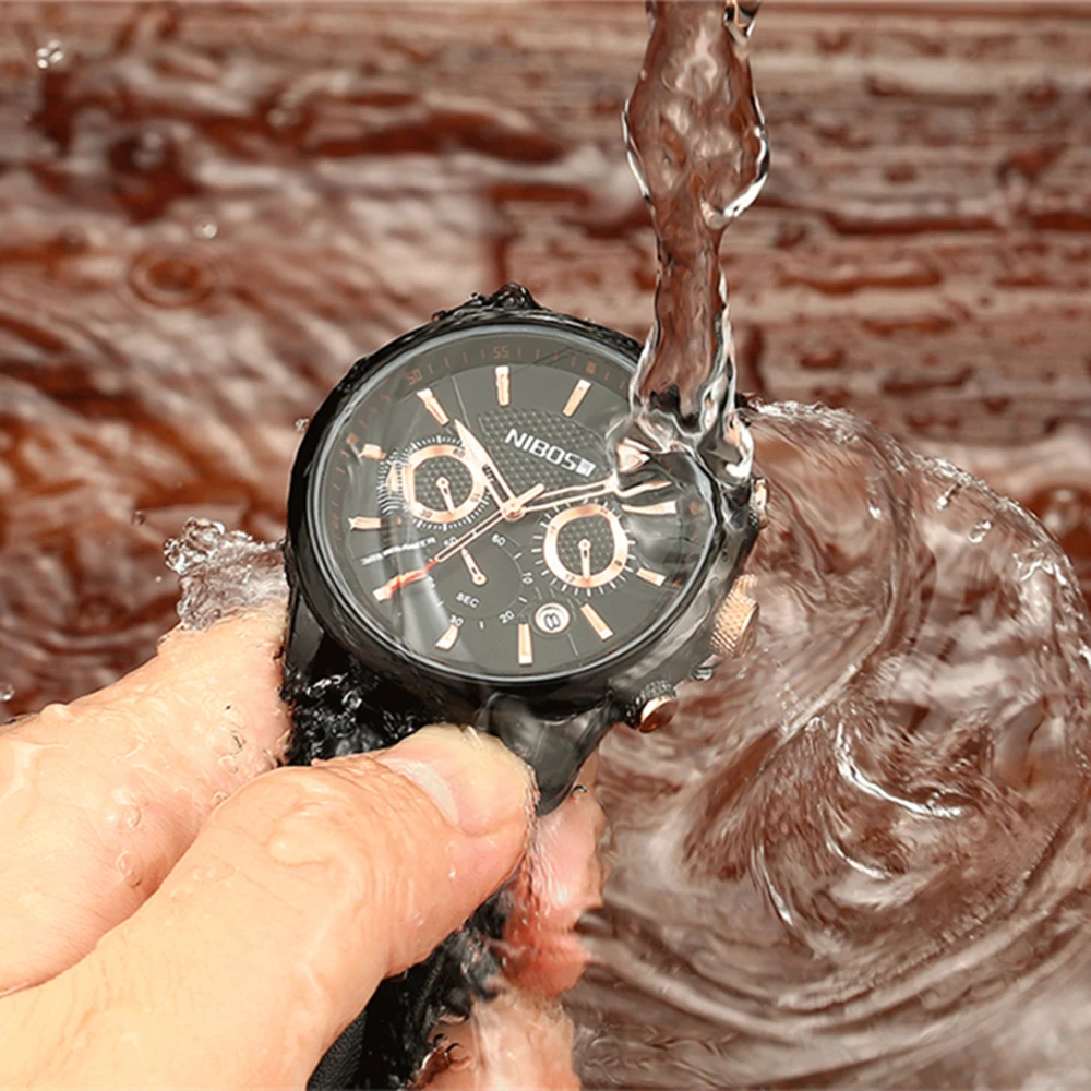NIBOSI Brandчасы мужские Watches Men Military Chronograph Clock Quartz Wristwatch Sport Watch Men Waterproof Relojes Para Hombre
