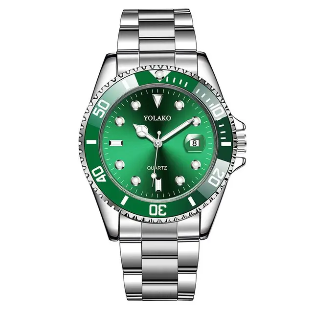 Men's Watch Luxury Quartz Watch Business Watch Blue Dial Date Watch Men Stainless Steel Band Fashion Male Wrist Watch Clock