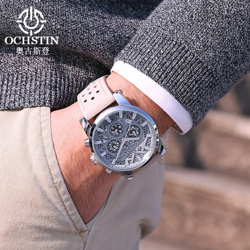 Ochstin  Pilot Series Trendy Personalized Multi functional Automatic Quartz Movement Men's Quartz Watch