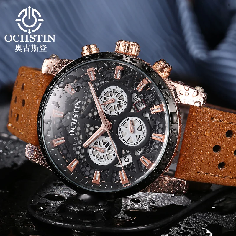 Ochstin  Pilot Series Trendy Personalized Multi functional Automatic Quartz Movement Men's Quartz Watch