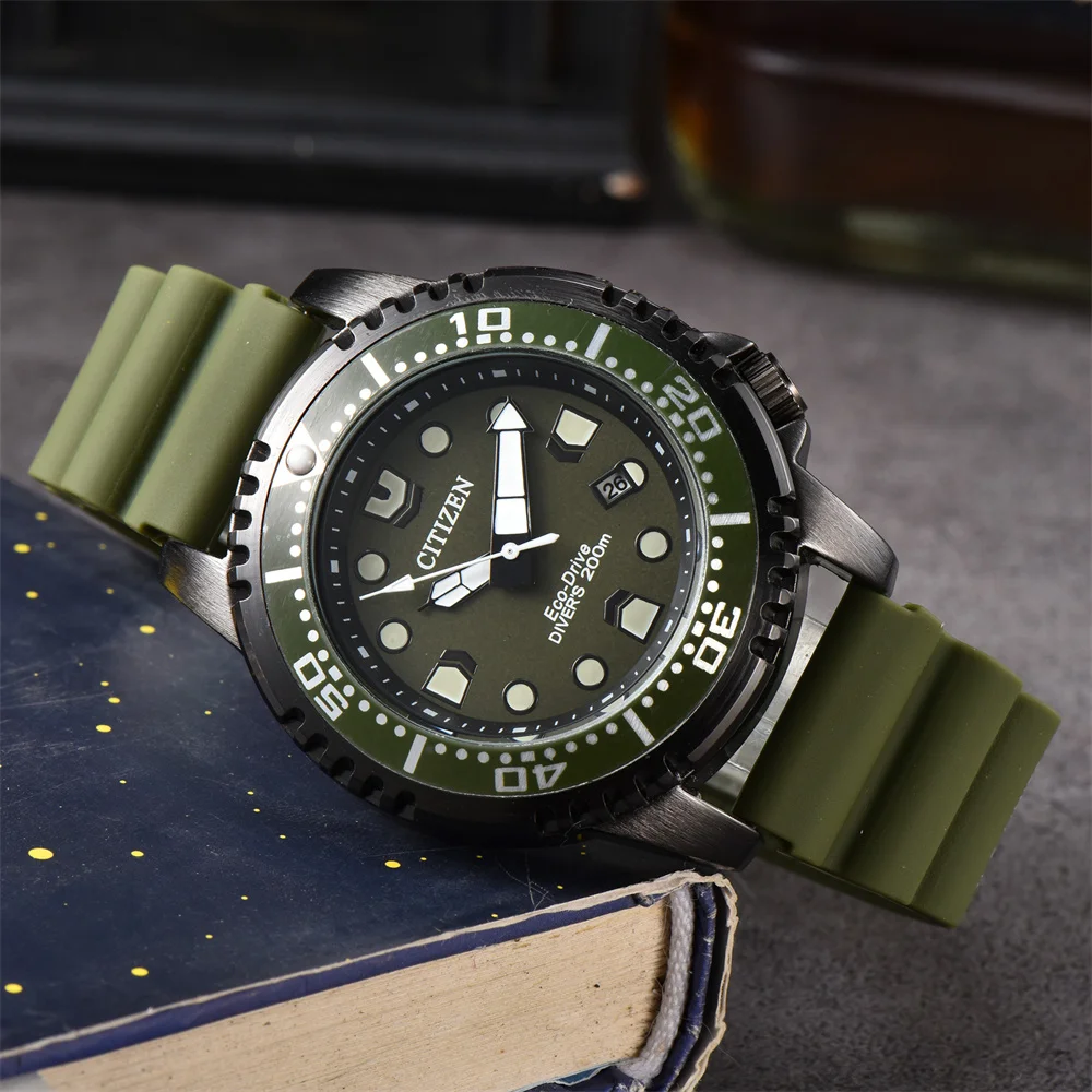 Citizen Eco-Driv Series Fashion Silicone Strap Quartz Watches for Men Valentine's Day Gift Montre Hommes Relogio Reloj Bracelet